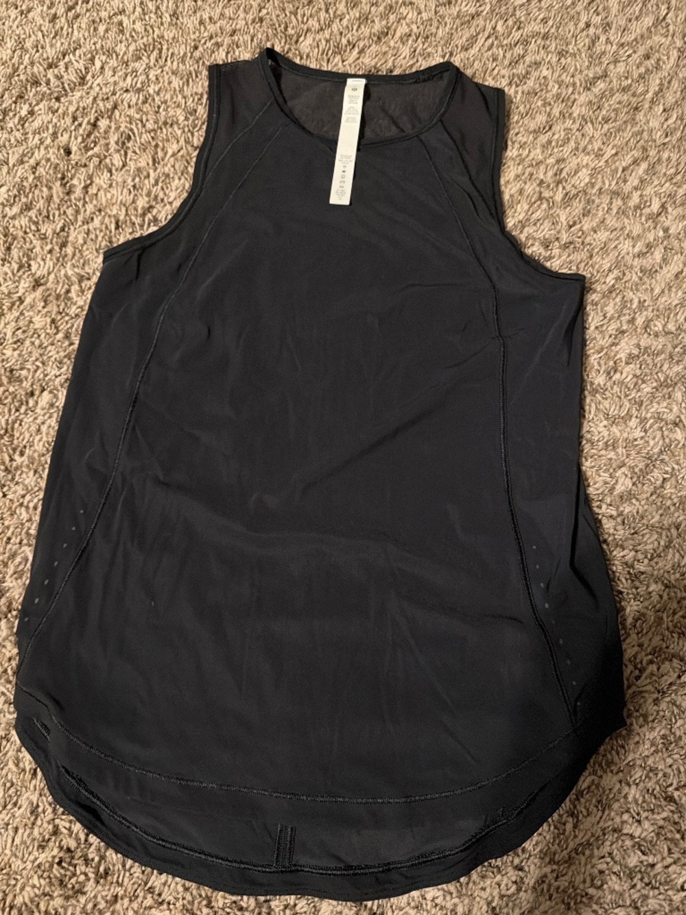 Lululemon Sculpt Tank II Black Mesh Running Tank Women’s Size 2